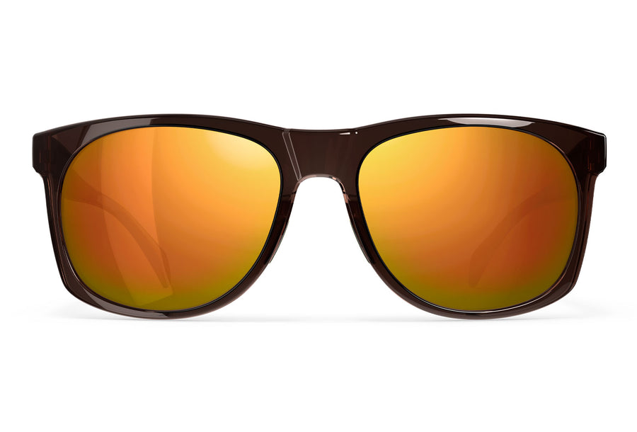 Ventures in brown with orange lens