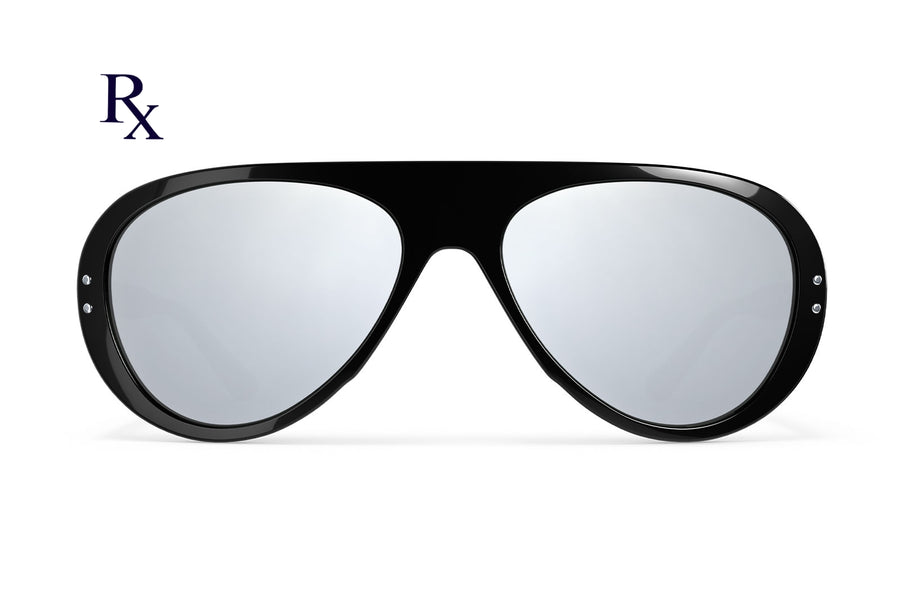 Ski Aviators Rx black sunglasses by VALLON