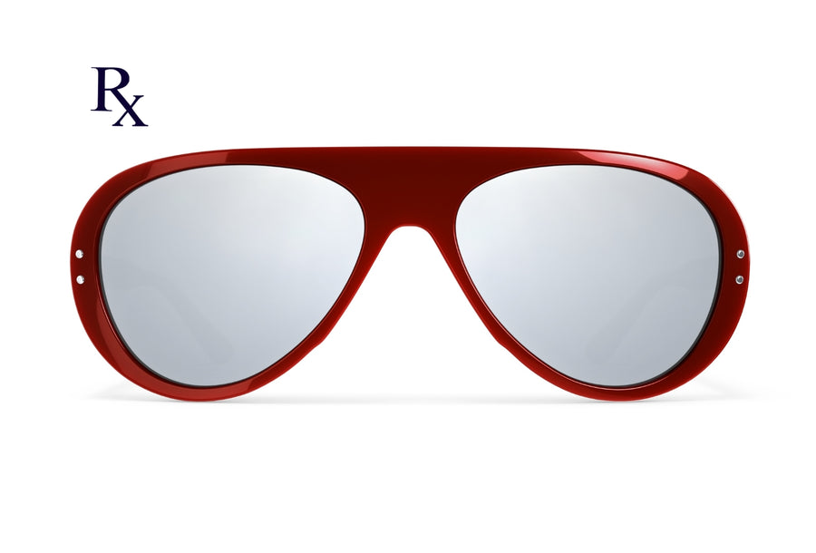 Ski Aviators Rx red sunglasses by VALLON